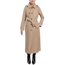 LONDON FOG 여성용 싱글 브레스티드 올 이어 라운드 레인코트 BR 카키 L
