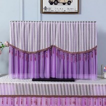 32 75 인치 LCD TV 평면 곡면 모니터 먼지 커버 레이스 걸이형 수직 방진 홈 장식, B-Purple_47-48inch-114x72cm