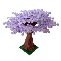 시티 로드 스트리트 베이스 플레이트 스트레이트 크로스로드 커브 T-접합 블록 32x32 선물용 건설, light purple tree1