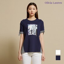 올리비아로렌 리본패치 프린트 티셔츠 VOCASWM5121 NC 창원