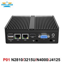 인텔-N2830 N2940 3215U N4000 J4125 i3 4005U 팬리스 미니 PC 듀얼 Lan HDMI VGA RS232 COM 컴퓨터 방화벽 기기, 4GB Ram 64GB SSD