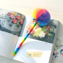 사콕스 롤리팝 무지개 털공볼펜 (slim & long ver.), 1개