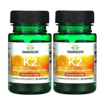 스완슨 천연 비타민 K2 100mcg 소프트젤 30정, 2팩