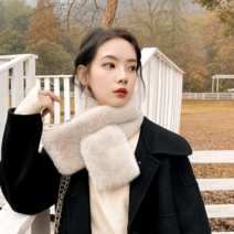 엘리 쁘띠 털 미니 목도리, 아이보리