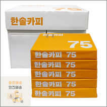 A4용지 복사지 복사용지 한솔카피 A4 75g 500매 5권 Z복사용지 A4용지 한박스 2500매 사무용지, 단품, 단품