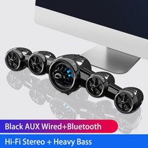 블루투스 스피커 사운드바 거실 마이크 버스킹 자전거 캠핑 노래방 차량용 USB 유선 무선, 04 Black Buetth