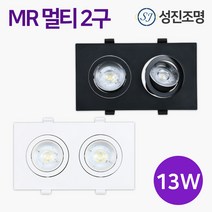 LED MR 멀티 2구 13W 다운라이트 매입등 매립등 화이트 / 블랙 MR 멀티 2구 판넬타입, MR멀티2구_화이트(주광색)