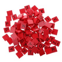 100pcs 목재 화려한 타일 혼합 문자 광택 알파벳, 다크 카키