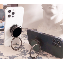 그립톡 핸드폰 마그네틱 스텐드 거치대, 실버, 1개