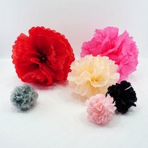 핌스토리 종이꽃볼 파티장식 소사이즈, 1개, 진핑크