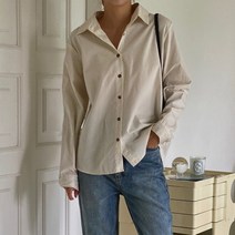 기타브랜드 여성 가을 겨울 데일리 카라 베이직 심플 컬러 셔츠