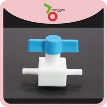 테프론 밸브 콕크 PTFE Valve CW.016.702.2 Straight (2-WAY Stopcocks), 1개