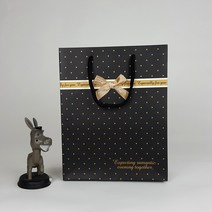 코팅 블랙 리본 쇼핑백-선물 포장 종이 백 가방 SAU22