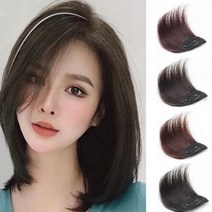 여성 똑딱핀 부분 가발 정수리 뽕 헤어피스 볼륨가발, 블랙10cm