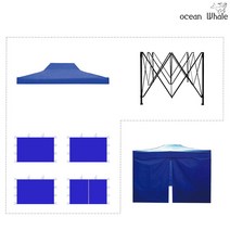 오션웨일 접이식 야외 천막 3x2 ABC세트 (지붕+프레임+심플바람막이 4면) 주차 행사용 포장마차 캐노피 천막, (ABC세트)브라운
