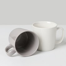 레트로 도자기머그컵 부부찻잔 사무실개인컵 커피컵, 히스토화이트그레이2P