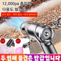 1/1+1 다용도 청소기 공기 펌프 + 먼지 흡입 + 먼지 불어내기 무선 청소기, 쿨 블랙