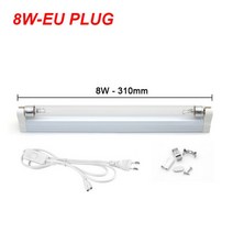 석영 램프 자외선 살균기 220V 110V 6W 8W T5 튜브 오존 살균 빛 소독 Deodor, 8W With EU Plug, CHINA