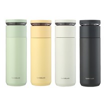 COSYEVNO 보온병 진공 보온 휴대 대용량 원터치식, 노란색, 440ml