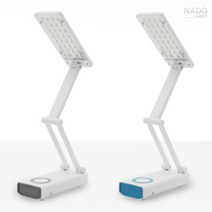 LED 4단 접이식 거울 스탠드 휴대용 독서등 책상조명, 블루