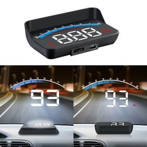 HUD 헤드 업 디스플레이 자동차 차량 속도계 m6s 타코미터 수온 전압 led 프로젝터 디지털 앞 유리 전면, 없음