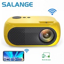 Salange M24 미니 프로젝터 LED 휴대용 비머 HDMI USB TF 카드와 호환 640*480P 지원 1080P 비디오 프로젝터 선물, Yellow, Without Tripod