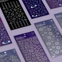 1000 실버라인 스티커 홀로그램 컨페티스티커 폴꾸 다꾸 탑꾸