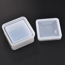 석고 실리콘 캔들 방향제 캐릭터 몰드 금형 틀 심장 모양 컷 diy 크리스탈 에폭시 선물 상자 만들기 보석에 대한 수지 보관 상자 보석 도구, 정사각형 세트