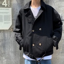 캐주얼 남성숏자켓 남성더블자켓 재킷 간절기 코트 체크 면 마이 가을 겨울 봄