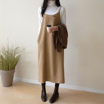 데일리앤 패치 뷔스티에 멜빵 롱원피스 엘먼
