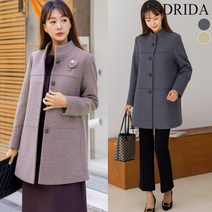 드리다 엄마옷 드리다 겨울 카라 빅사이즈 모직 울 하프 코트 40-50대 중년 여성 하객 상견례 오피스 모임 선물