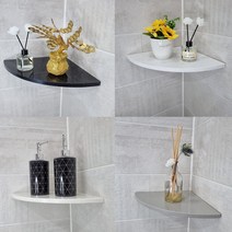 인조대리석 선반 무지주 코너선반 욕실 모서리 선반 대리석 화장실 코너선반, B.블랙