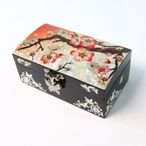 나전칠기 자개 직사각 굴림 문양 보석함 자개함