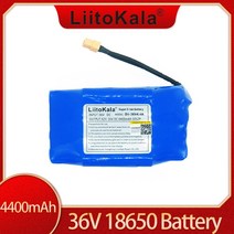 전기자전거 전동킥보드 배터리 LiitoKala-36V 충전식 리튬 이온 팩 전기 셀프 밸런스 스쿠터 호버보드 외발 자전거용 4400mah 4.4AH 셀
