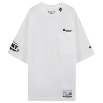 MIHARA YASUHIRO 미하라야스히로 A09TS691 WHITE 프린트 포켓 티셔츠