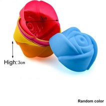 머핀컵 일회용 실리콘 사각 은박 유산지 7캐비티 실리콘 케이크 몰드 에어 프라이어 머핀 팬 전자 레인지, 12 12 Random color_01 1pc