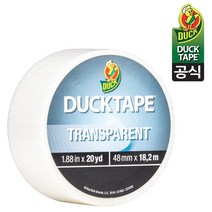 [공식판매점] 덕테이프 트랜스퍼런트 덕트테이프 48mm x 18m (20yd) Duck Tape, 1개