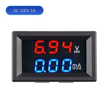 dc 100v 1a 10a 50a 100a 전압계 전류계 blue + red led amp dual digital volt meter gauge car motocycle volta, 빨강 파랑 1a
