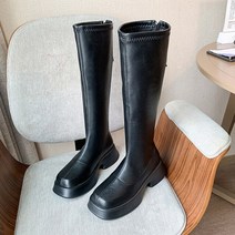 오토바이부츠 바이크 라이딩 여성용 롱 블랙 부드러운 무릎 높이 여성 패션 플랫폼 2023 가을 겨울, 9.Black - 37
