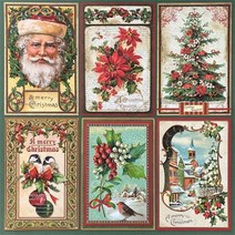 스티커세트 다이어리 꾸미기 새해 다꾸 폰꾸 스티커 세트 용품 16 개/갑 레트로 산타 클로스 크리스마스 빈, 07 G 6Pcs