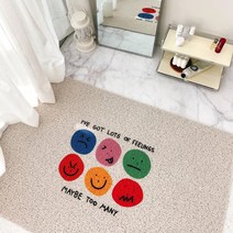현관 코일 매트 신발장 발판 어서오세요 60x90 웰컴 스마일 발매트, 03. 표정 코일매트 (60x90)