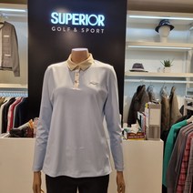 [슈페리어] 카라배색 포인트 골프 스포츠 여성 긴팔 티셔츠 IW0DKS103 인천논현, 105, 블랙, 1개