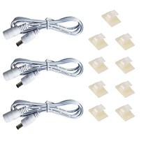 3ea 연장 케이블 화이트 3.3 FT/1m 20 awg 수암 점프 코드 5.5mm x 2.1mm 범용 DC 배럴 커넥터 LED 조명 스트립 보안 카메라용 전원 어댑터.