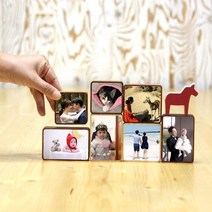 예쁜 나무 사진 액자(+투게더)미니 소형 아기 커플 웨딩 포토테이블 사진인화액자 제작, 멀바우, 정사각(5x5cm)