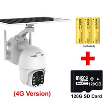 무선 4G WiFi 카메라 야외 태양 전지 패널 보안 보호 CCTV 360 PTZ Secur 비디오 모니터 스마트 홈 IP Securite 캠, CHINA, 4G with 128G Card