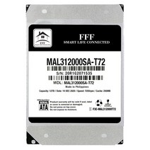 3.5인치 하드디스크 12TB 에프쓰리 HDD SATA3 7200RPM 256MB 12테라 SATA3 케이블증정, MAL312000SA-T72