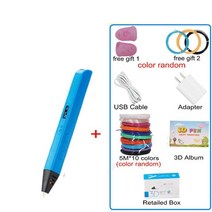 3d프린터펜 3d프린터필라멘트 rp800a oled 디스플레이가있는 3d 인쇄 펜 용, 파란색과 pla 50m, 적응하다