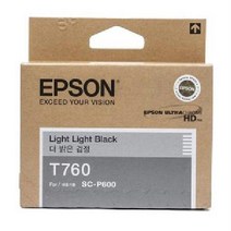 엡손 SC-P600 정품잉크 T7609 LIGHT LIGHT BLACK, 단품