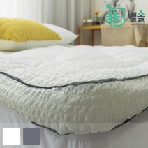 시원한 냉감 시어서커 뱀부 여름 침구 토퍼 단품 S, 그레이