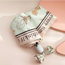 유럽풍 분홍 나비 양산겸용 3단 자동 우산 자외선차단